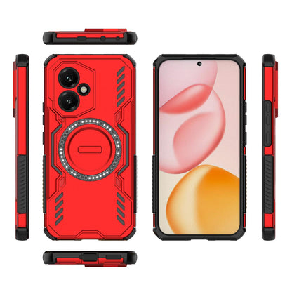 Honor 400 5G 156.5mm Butterfly Armor MagSafe Magnetic Ring Shockproof Protective Phone Case with Stand