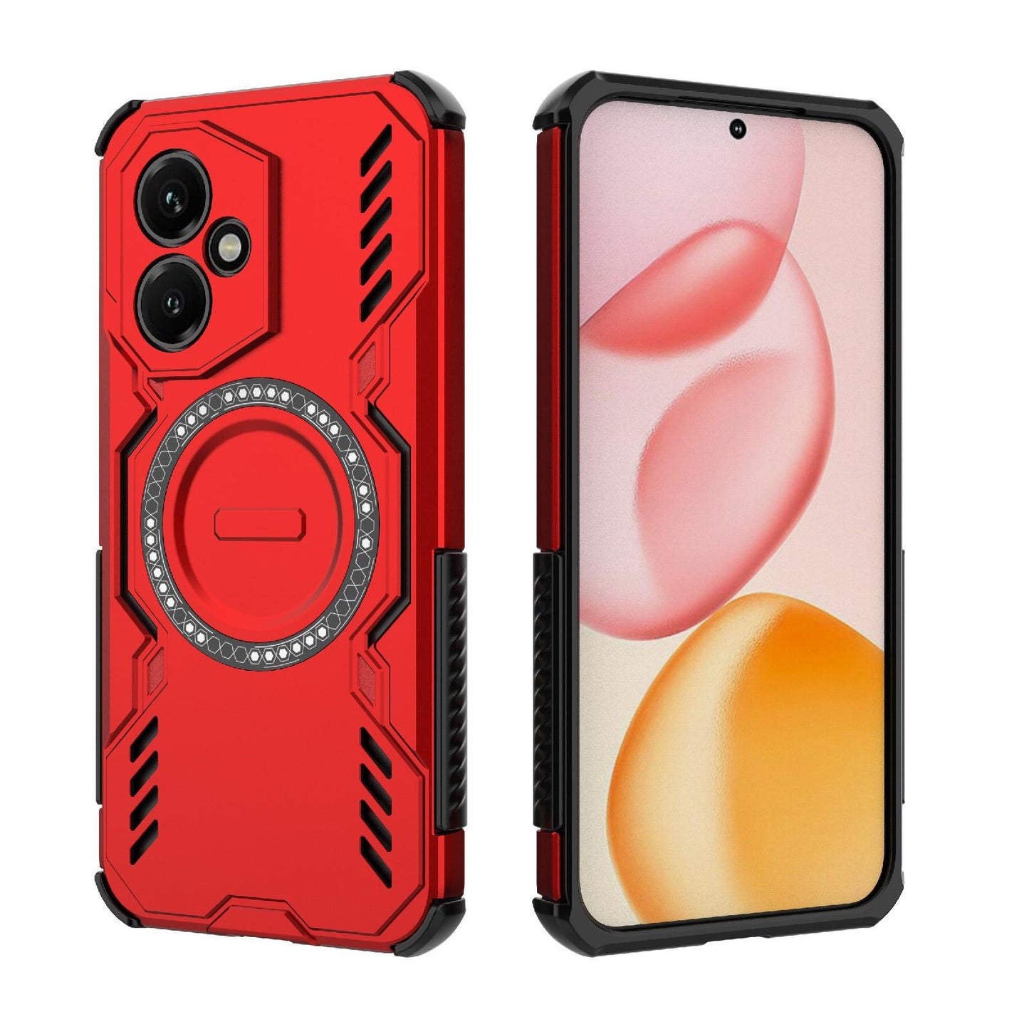 Honor 400 5G 156.5mm Butterfly Armor MagSafe Magnetic Ring Shockproof Protective Phone Case with Stand