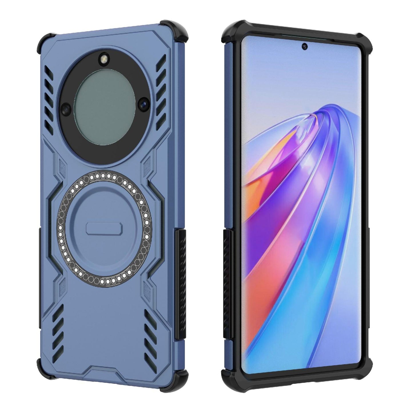 Honor X40 5G Butterfly Armor MagSafe Magnetic Ring Shockproof Protective Phone Case with Stand