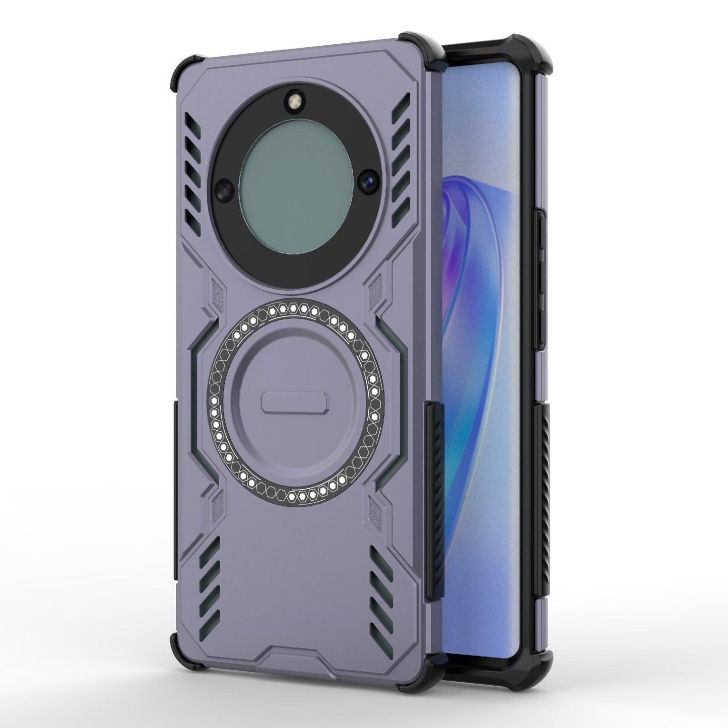 Honor X40 5G Butterfly Armor MagSafe Magnetic Ring Shockproof Protective Phone Case with Stand