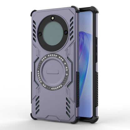 Honor X40 5G Butterfly Armor MagSafe Magnetic Ring Shockproof Protective Phone Case with Stand