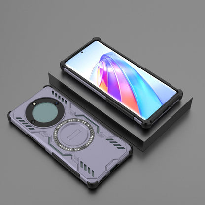 Honor Magic5 Lite Butterfly Armor MagSafe Magnetic Ring Shockproof Protective Phone Case with Stand