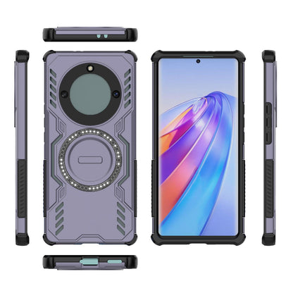 Honor X40 5G Butterfly Armor MagSafe Magnetic Ring Shockproof Protective Phone Case with Stand
