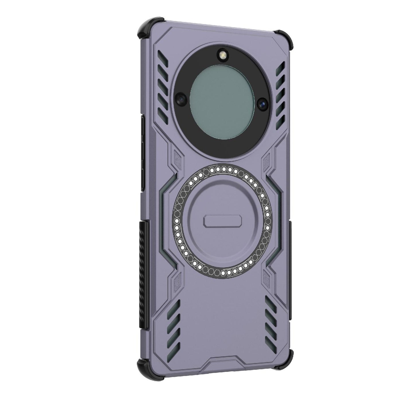 Honor Magic5 Lite Butterfly Armor MagSafe Magnetic Ring Shockproof Protective Phone Case with Stand