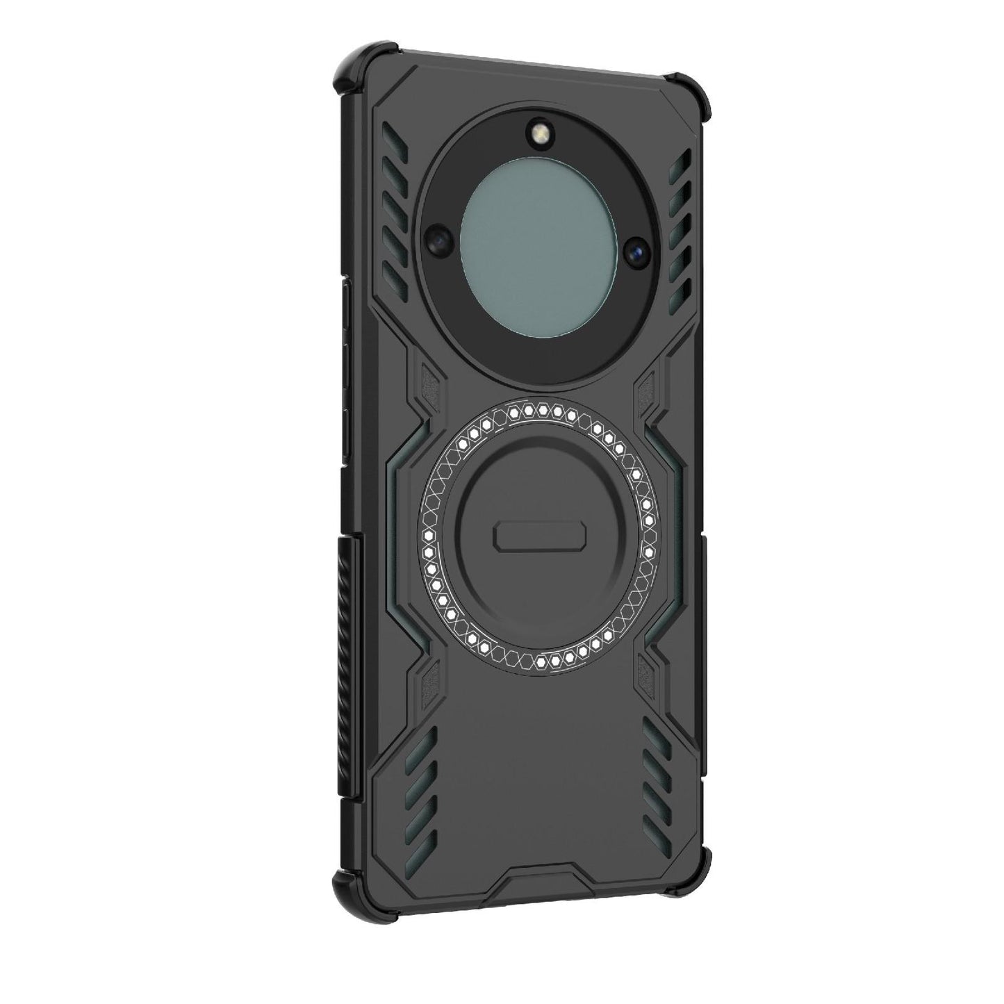 Honor Magic5 Lite Butterfly Armor MagSafe Magnetic Ring Shockproof Protective Phone Case with Stand
