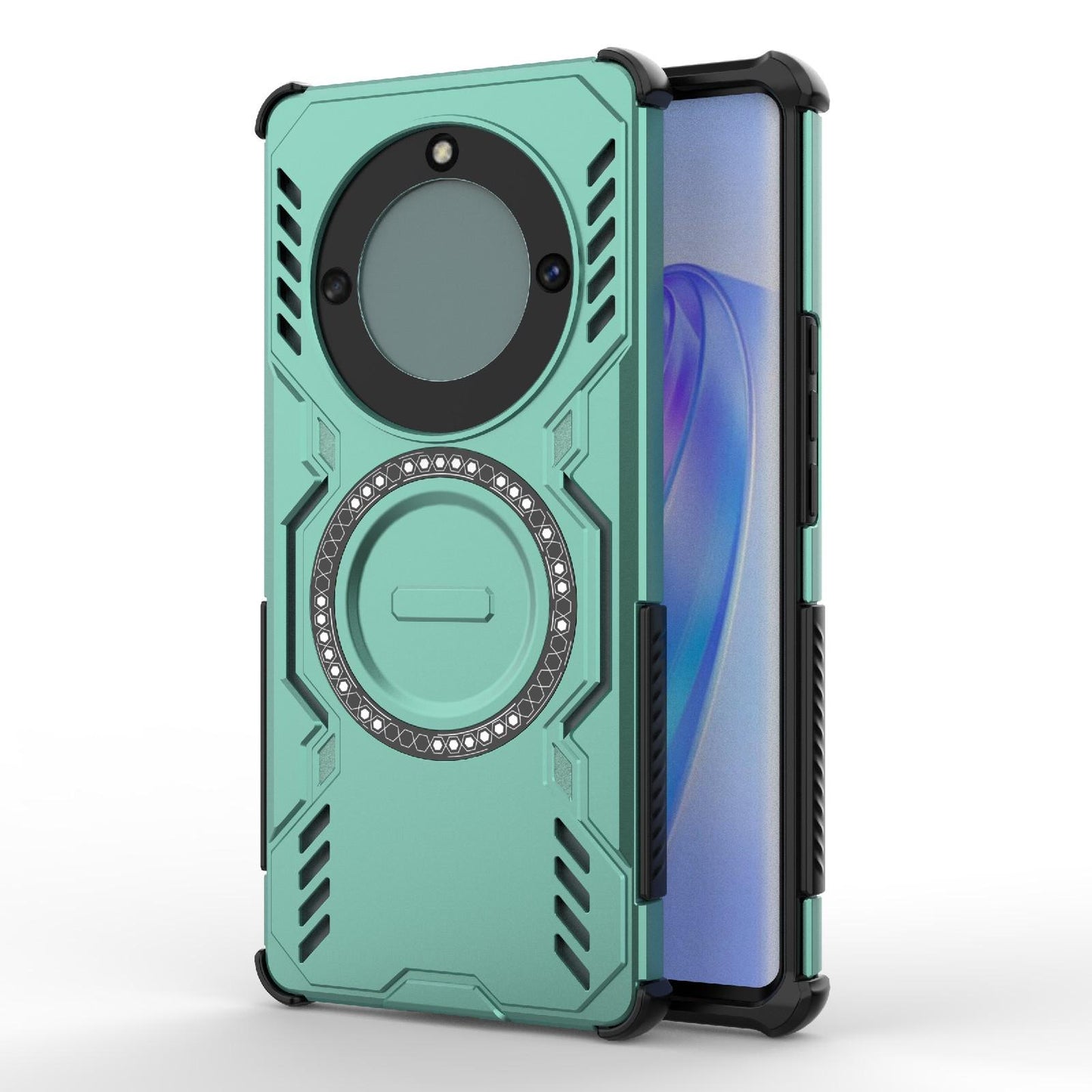 Honor X40 5G Butterfly Armor MagSafe Magnetic Ring Shockproof Protective Phone Case with Stand