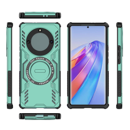 Honor Magic5 Lite Butterfly Armor MagSafe Magnetic Ring Shockproof Protective Phone Case with Stand