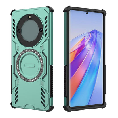 Honor Magic5 Lite Butterfly Armor MagSafe Magnetic Ring Shockproof Protective Phone Case with Stand