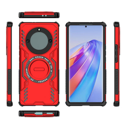 Honor X40 5G Butterfly Armor MagSafe Magnetic Ring Shockproof Protective Phone Case with Stand