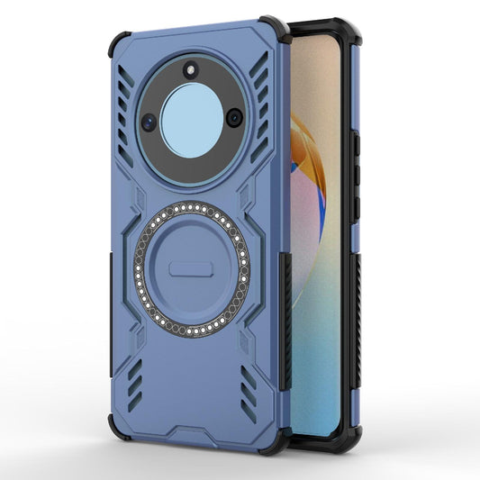 Honor X50 5G Butterfly Armor MagSafe Magnetic Ring Shockproof Protective Phone Case with Stand
