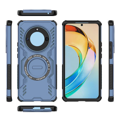 Honor X50 5G Butterfly Armor MagSafe Magnetic Ring Shockproof Protective Phone Case with Stand