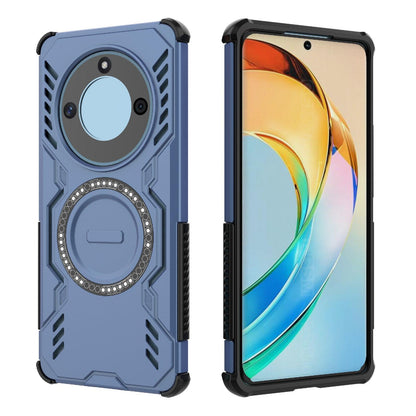 Honor X50 5G Butterfly Armor MagSafe Magnetic Ring Shockproof Protective Phone Case with Stand