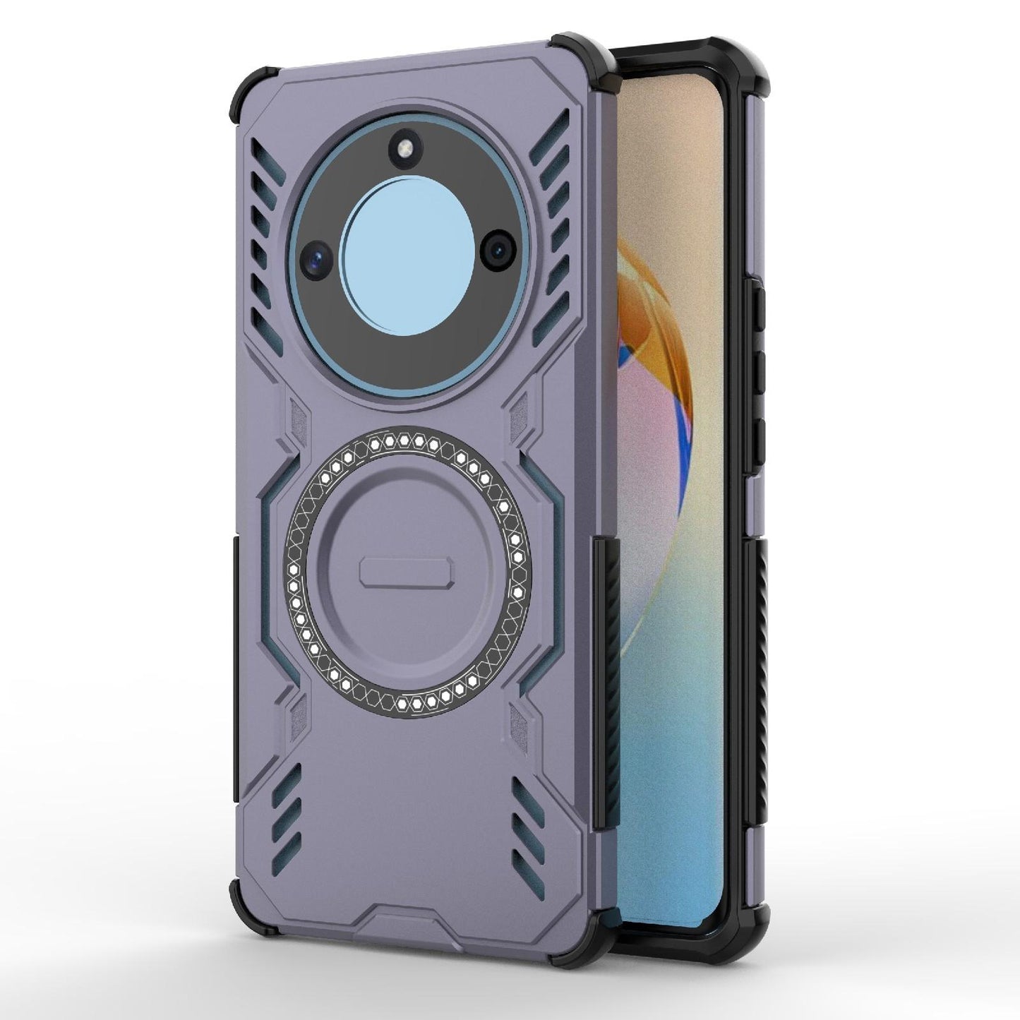 Honor X50 5G Butterfly Armor MagSafe Magnetic Ring Shockproof Protective Phone Case with Stand