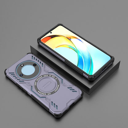 Honor X50 5G Butterfly Armor MagSafe Magnetic Ring Shockproof Protective Phone Case with Stand