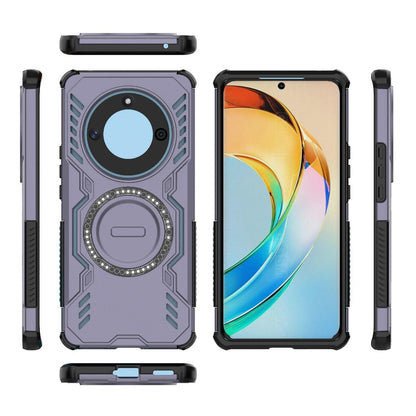Honor X50 5G Butterfly Armor MagSafe Magnetic Ring Shockproof Protective Phone Case with Stand