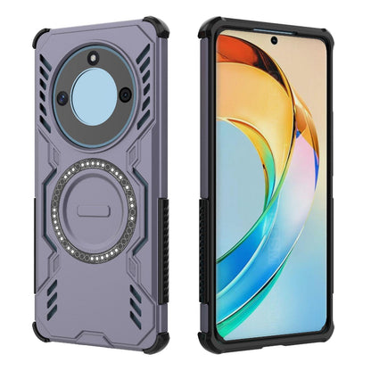 Honor X50 5G Butterfly Armor MagSafe Magnetic Ring Shockproof Protective Phone Case with Stand