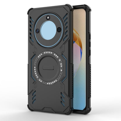 Honor X50 5G Butterfly Armor MagSafe Magnetic Ring Shockproof Protective Phone Case with Stand