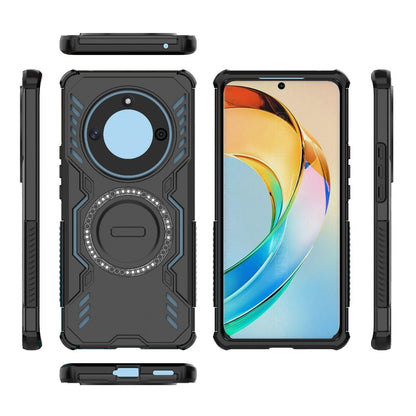 Honor X50 5G Butterfly Armor MagSafe Magnetic Ring Shockproof Protective Phone Case with Stand