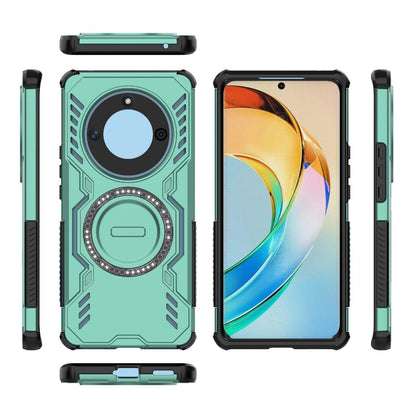 Honor X50 5G Butterfly Armor MagSafe Magnetic Ring Shockproof Protective Phone Case with Stand