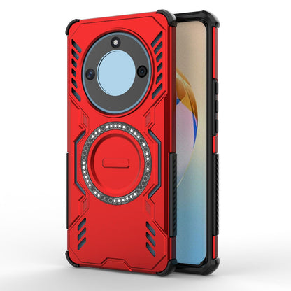 Honor X50 5G Butterfly Armor MagSafe Magnetic Ring Shockproof Protective Phone Case with Stand