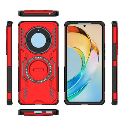 Honor X50 5G Butterfly Armor MagSafe Magnetic Ring Shockproof Protective Phone Case with Stand