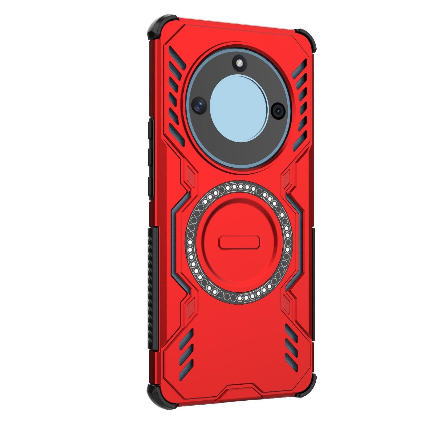 Honor X50 5G Butterfly Armor MagSafe Magnetic Ring Shockproof Protective Phone Case with Stand
