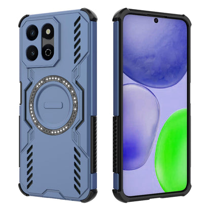 Honor X7c 4G Butterfly Armor MagSafe Magnetic Ring Shockproof Protective Phone Case with Stand