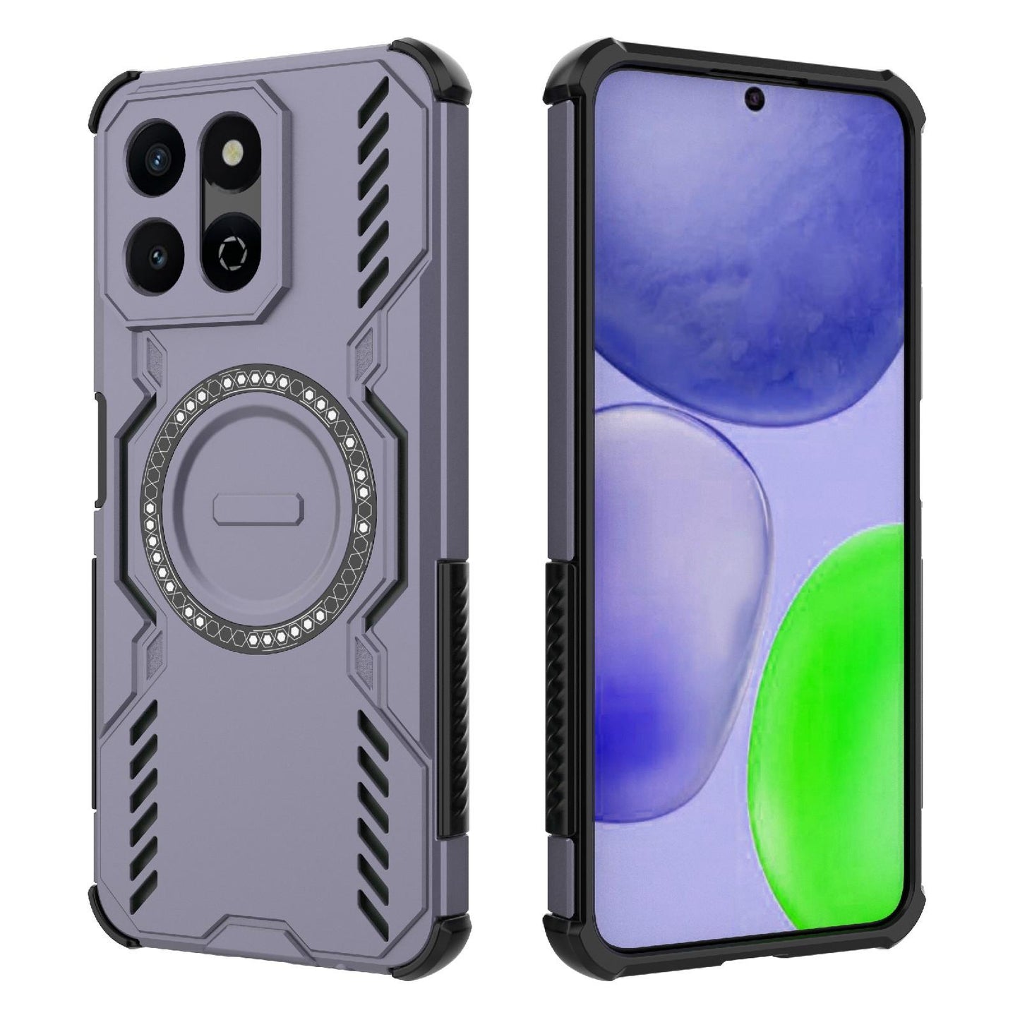 Honor X7c 4G Butterfly Armor MagSafe Magnetic Ring Shockproof Protective Phone Case with Stand