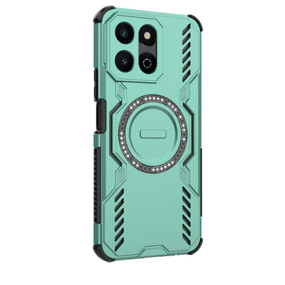 Honor X7c 4G Butterfly Armor MagSafe Magnetic Ring Shockproof Protective Phone Case with Stand