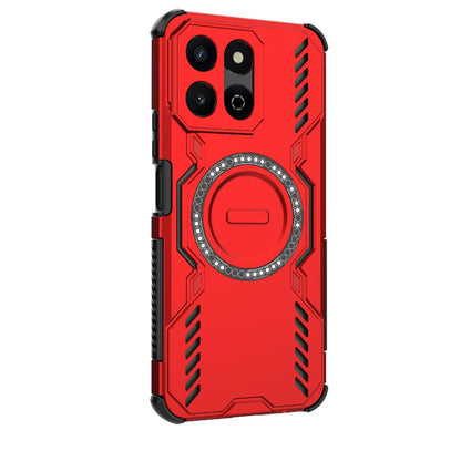 Honor X7c 4G Butterfly Armor MagSafe Magnetic Ring Shockproof Protective Phone Case with Stand