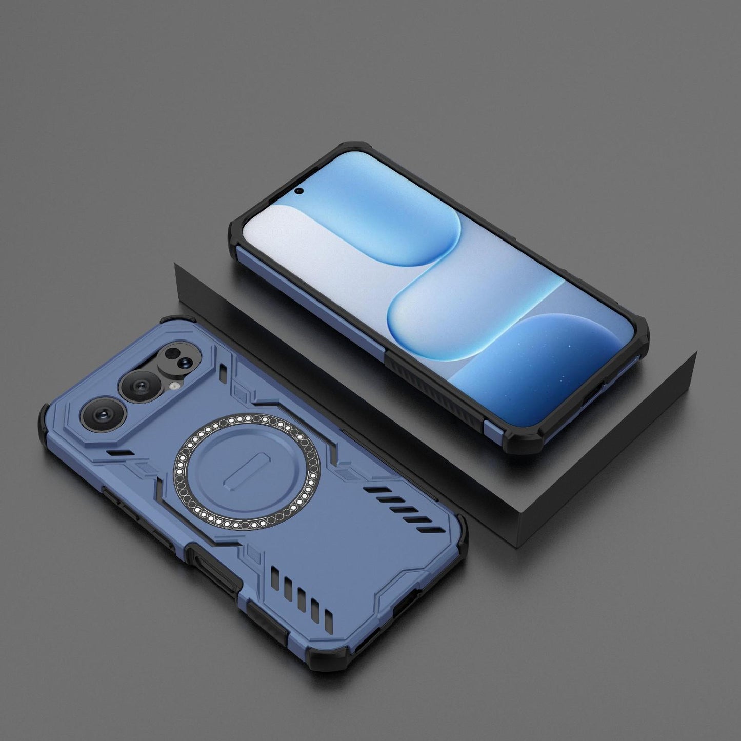 Honor 500 Pro 5G 155.8mm Butterfly Armor MagSafe Magnetic Ring Shockproof Protective Phone Case with Stand