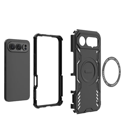 Honor 500 Pro 5G 155.8mm Butterfly Armor MagSafe Magnetic Ring Shockproof Protective Phone Case with Stand