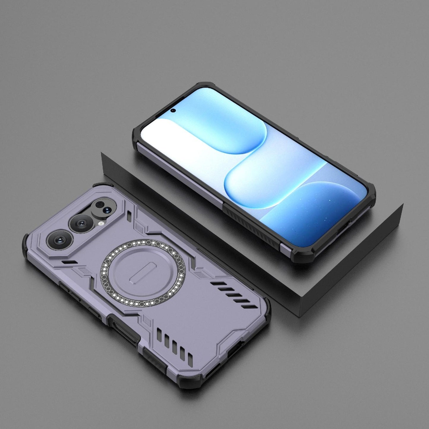 Honor 500 Pro 5G 155.8mm Butterfly Armor MagSafe Magnetic Ring Shockproof Protective Phone Case with Stand