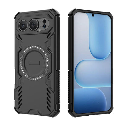 Honor 500 Pro 5G 155.8mm Butterfly Armor MagSafe Magnetic Ring Shockproof Protective Phone Case with Stand