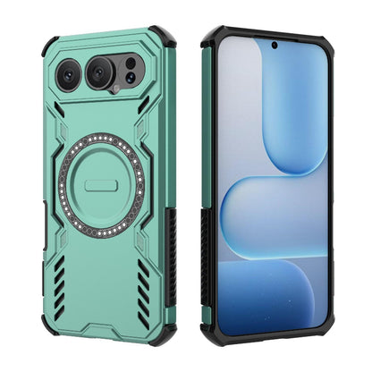 Honor 500 Pro 5G 155.8mm Butterfly Armor MagSafe Magnetic Ring Shockproof Protective Phone Case with Stand