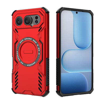 Honor 500 Pro 5G 155.8mm Butterfly Armor MagSafe Magnetic Ring Shockproof Protective Phone Case with Stand