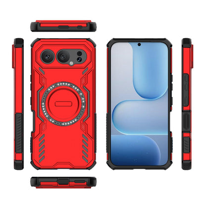 Honor 500 Pro 5G 155.8mm Butterfly Armor MagSafe Magnetic Ring Shockproof Protective Phone Case with Stand