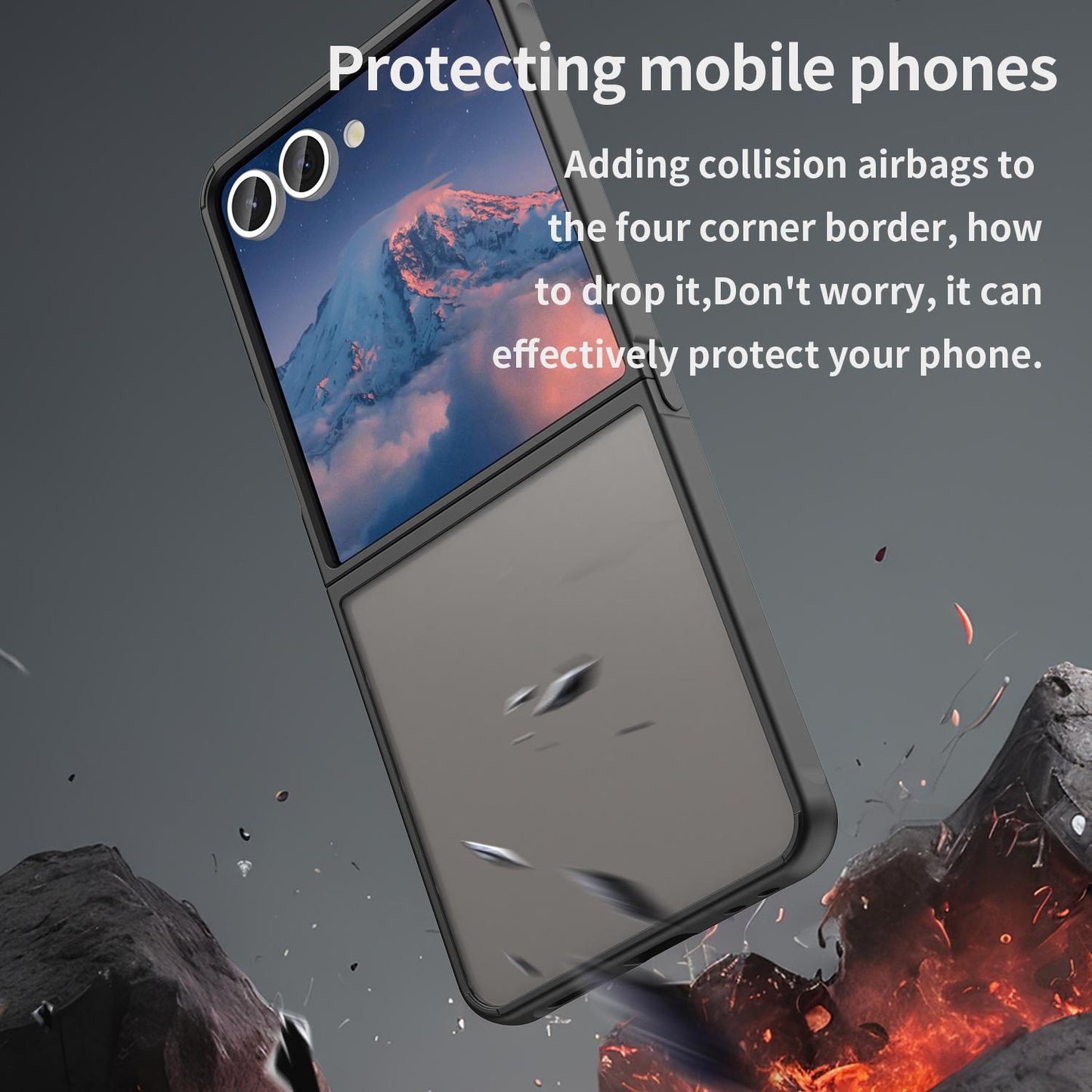 Samsung Galaxy Z Flip7 5G TPU Hybrid PC Frosted Phone Case with Durable Scratch, Dirt & Wear Protection, Precise Cutouts, Lightweight Easy-Fit Slim Cover