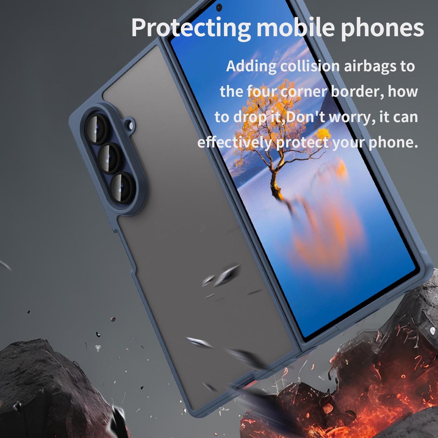 Samsung Galaxy Z Fold7 5G TPU Hybrid PC Frosted Phone Case with Durable Scratch, Dirt & Wear Protection, Precise Cutouts, Lightweight Easy-Fit Slim Cover