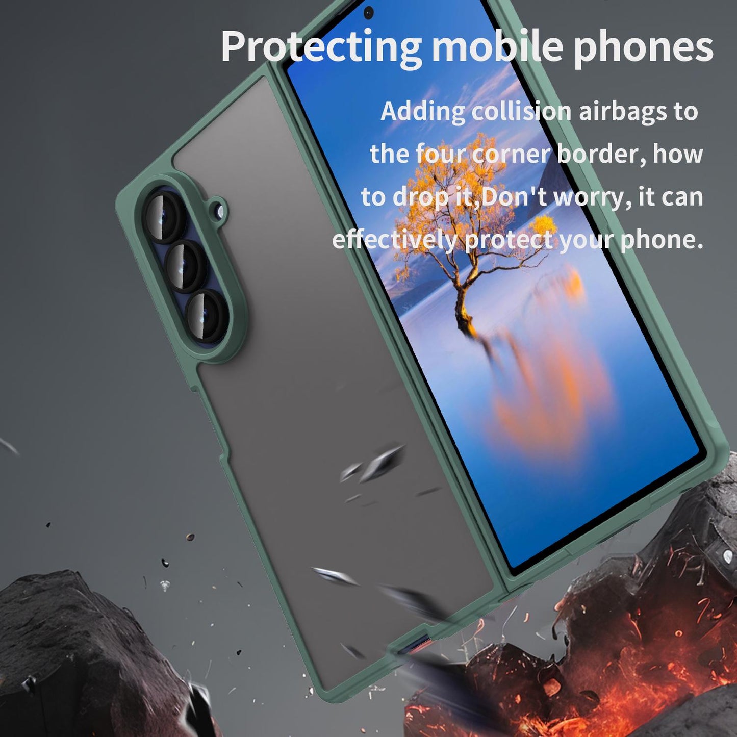 Samsung Galaxy Z Fold7 5G TPU Hybrid PC Frosted Phone Case with Durable Scratch, Dirt & Wear Protection, Precise Cutouts, Lightweight Easy-Fit Slim Cover