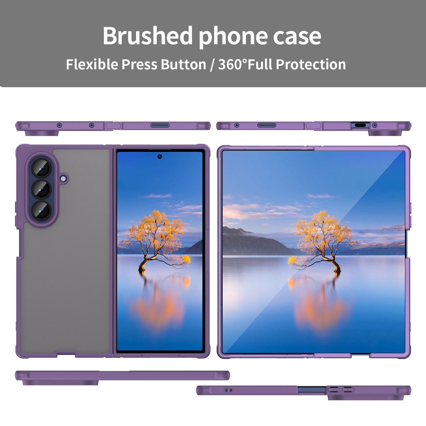 Samsung Galaxy Z Fold7 5G TPU Hybrid PC Frosted Phone Case with Durable Scratch, Dirt & Wear Protection, Precise Cutouts, Lightweight Easy-Fit Slim Cover