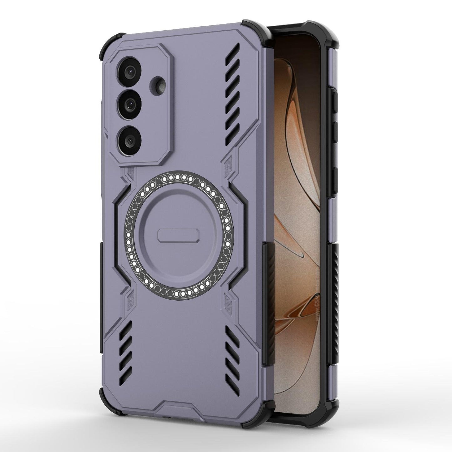 Samsung Galaxy M56 5G Butterfly Armor MagSafe Magnetic Ring Shockproof Protective Phone Case with Stand