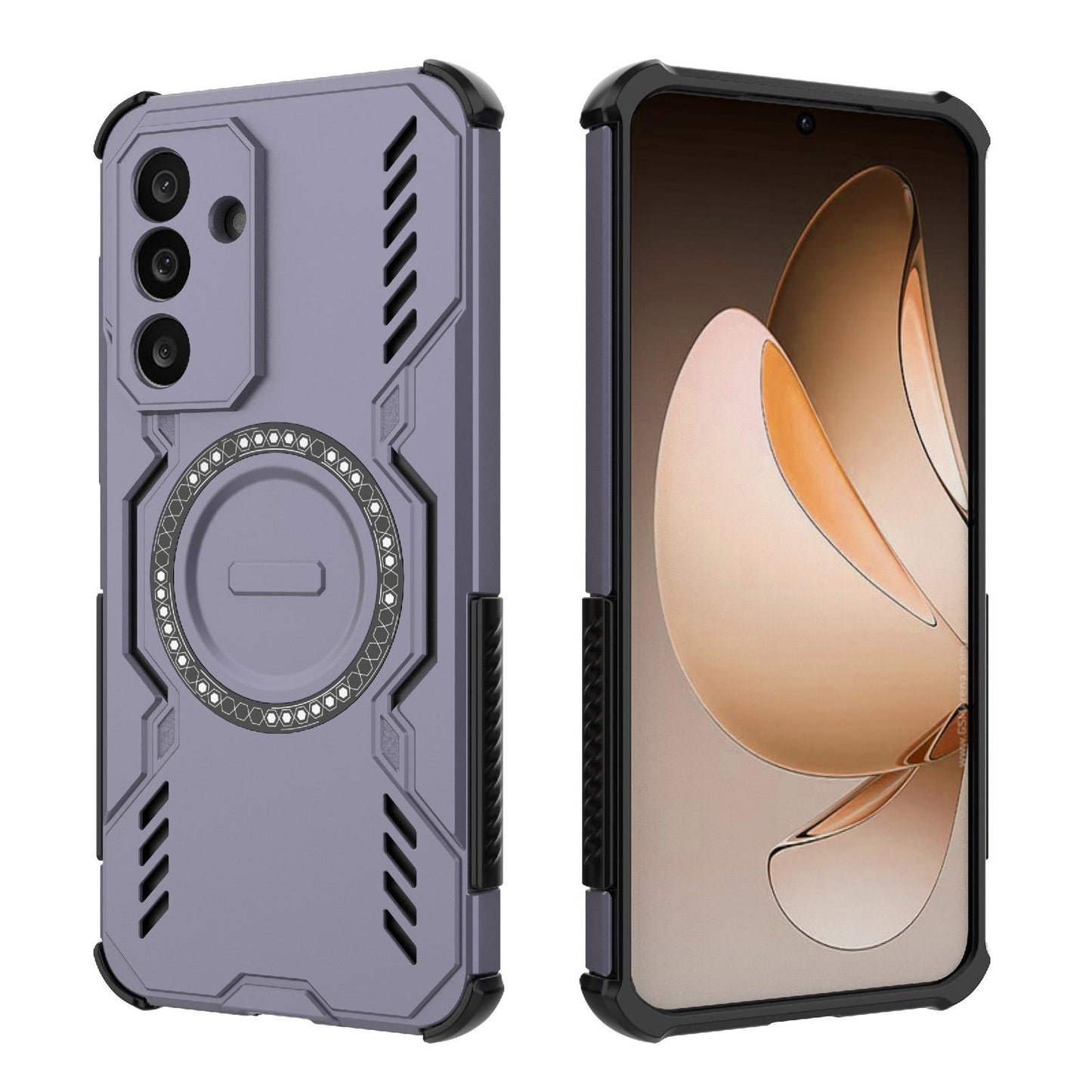 Samsung Galaxy M56 5G Butterfly Armor MagSafe Magnetic Ring Shockproof Protective Phone Case with Stand