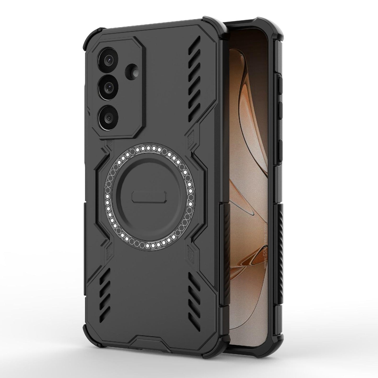 Samsung Galaxy M56 5G Butterfly Armor MagSafe Magnetic Ring Shockproof Protective Phone Case with Stand