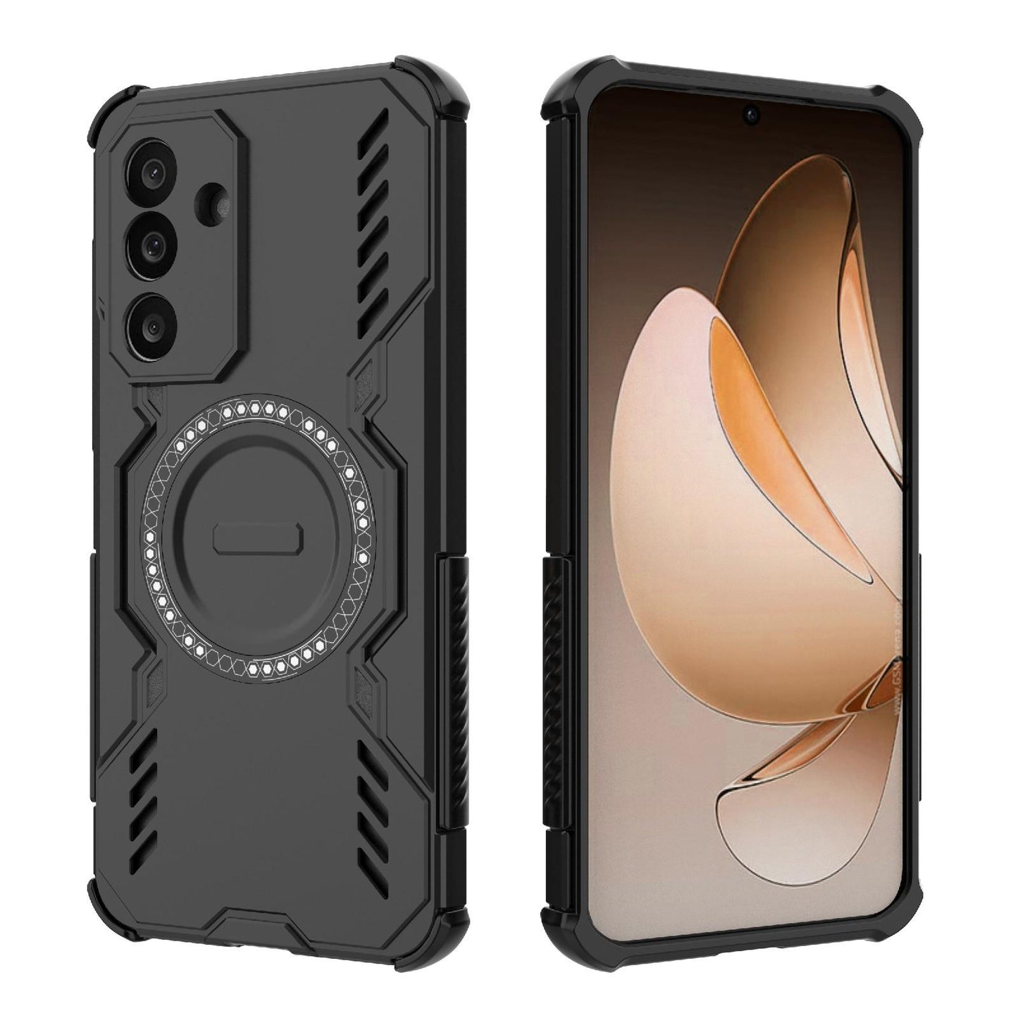 Samsung Galaxy M56 5G Butterfly Armor MagSafe Magnetic Ring Shockproof Protective Phone Case with Stand