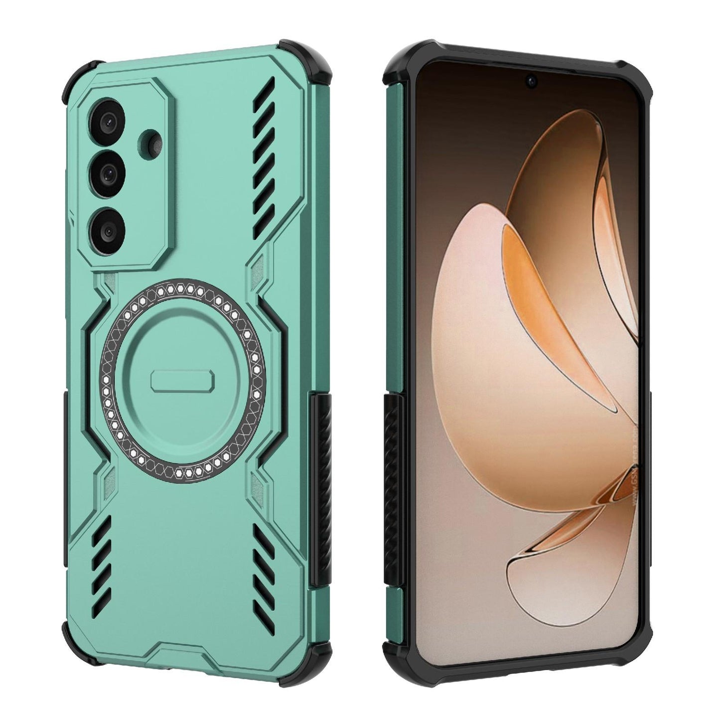 Samsung Galaxy M56 5G Butterfly Armor MagSafe Magnetic Ring Shockproof Protective Phone Case with Stand