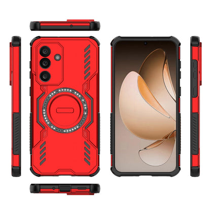 Samsung Galaxy M56 5G Butterfly Armor MagSafe Magnetic Ring Shockproof Protective Phone Case with Stand