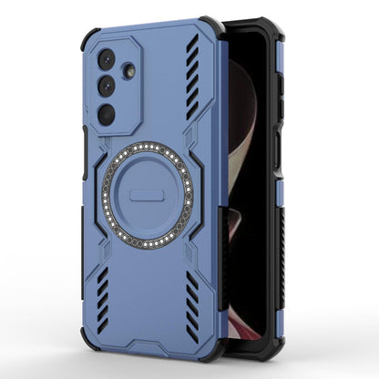 Samsung Galaxy M36 5G India Butterfly Armor MagSafe Magnetic Ring Shockproof Protective Phone Case with Stand
