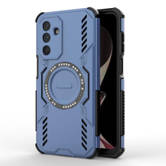 Samsung Galaxy M36 5G India Butterfly Armor MagSafe Magnetic Ring Shockproof Protective Phone Case with Stand