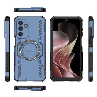 Samsung Galaxy M36 5G India Butterfly Armor MagSafe Magnetic Ring Shockproof Protective Phone Case with Stand